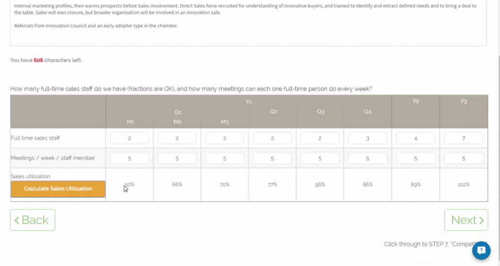 Channel will calculate how many sales staff we need to have to achieve our objectives.