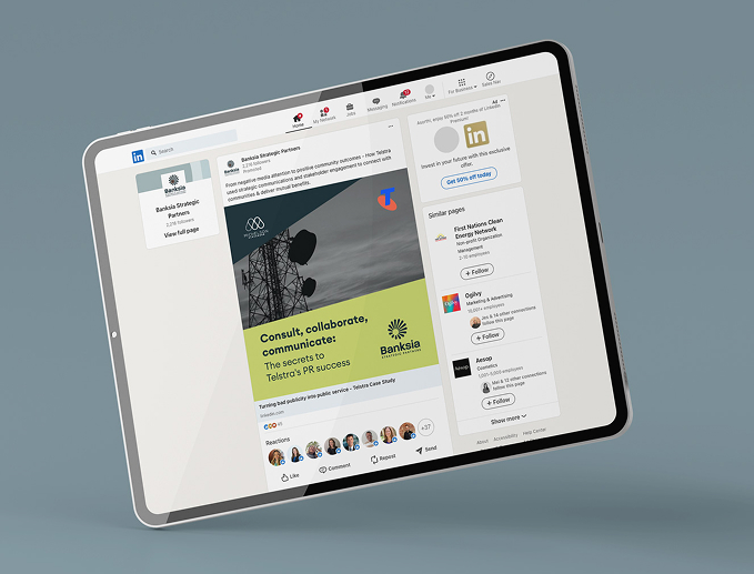 align.me project - linkedin ads - tablet